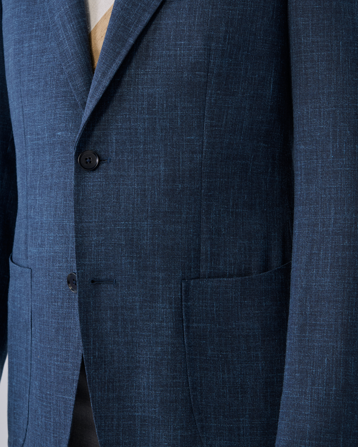 義大利 Loro Piana 深藍色毛麻絲 訂製西裝外套 (暫時缺貨)