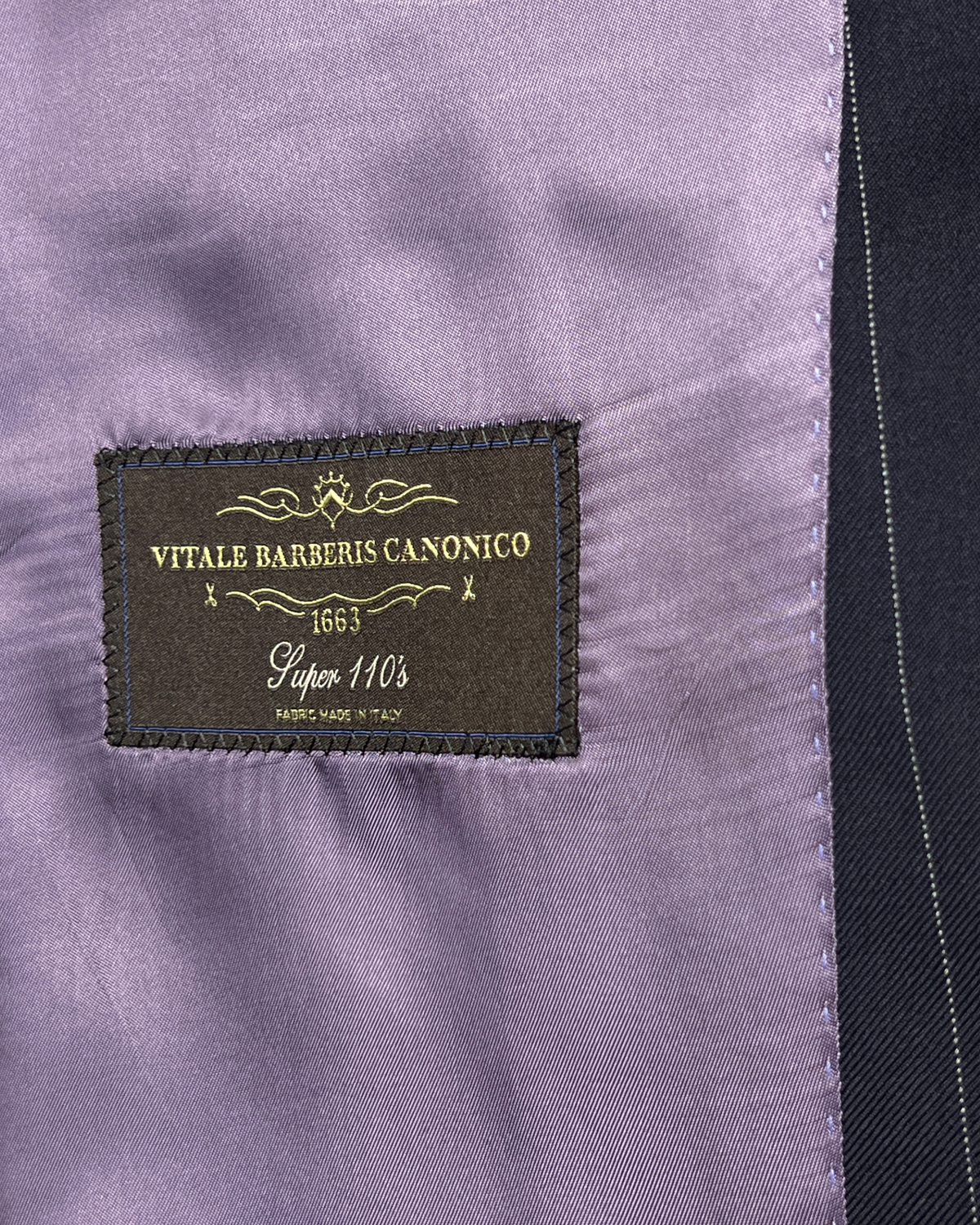 【Sample Sale】義大利 VBC 藍色直條紋 兩件套西裝 46S
