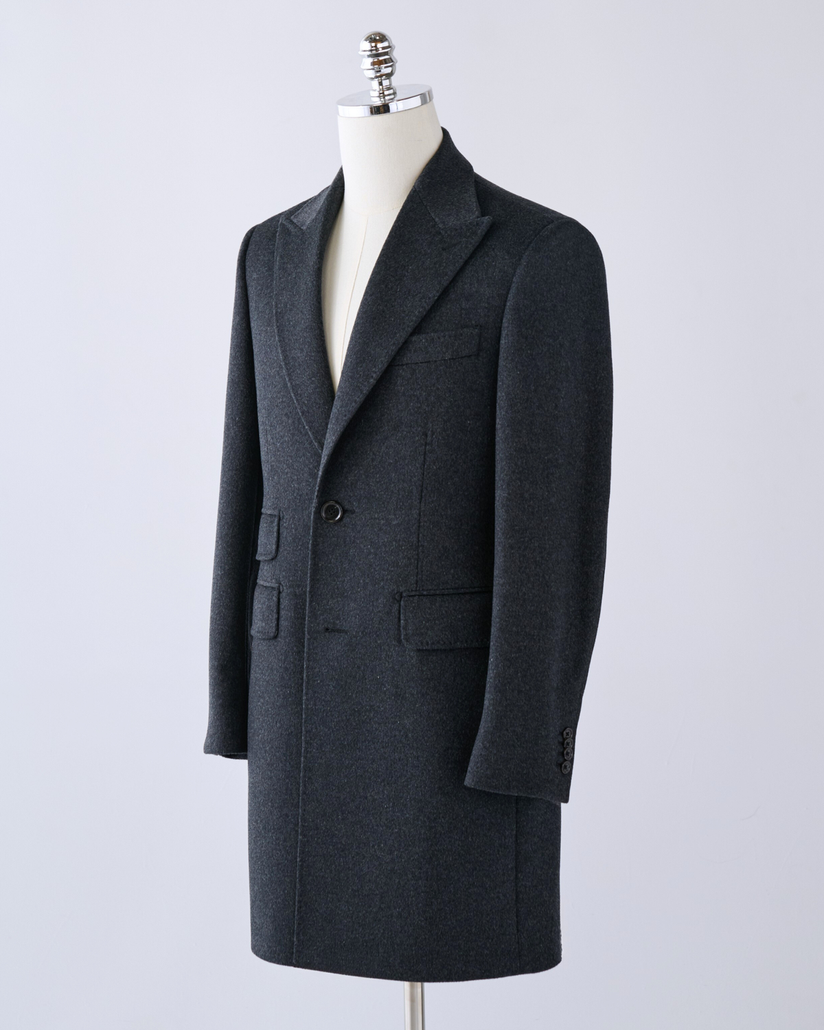 【Sample Sale】灰色純羊毛 單排釦大衣 44R
