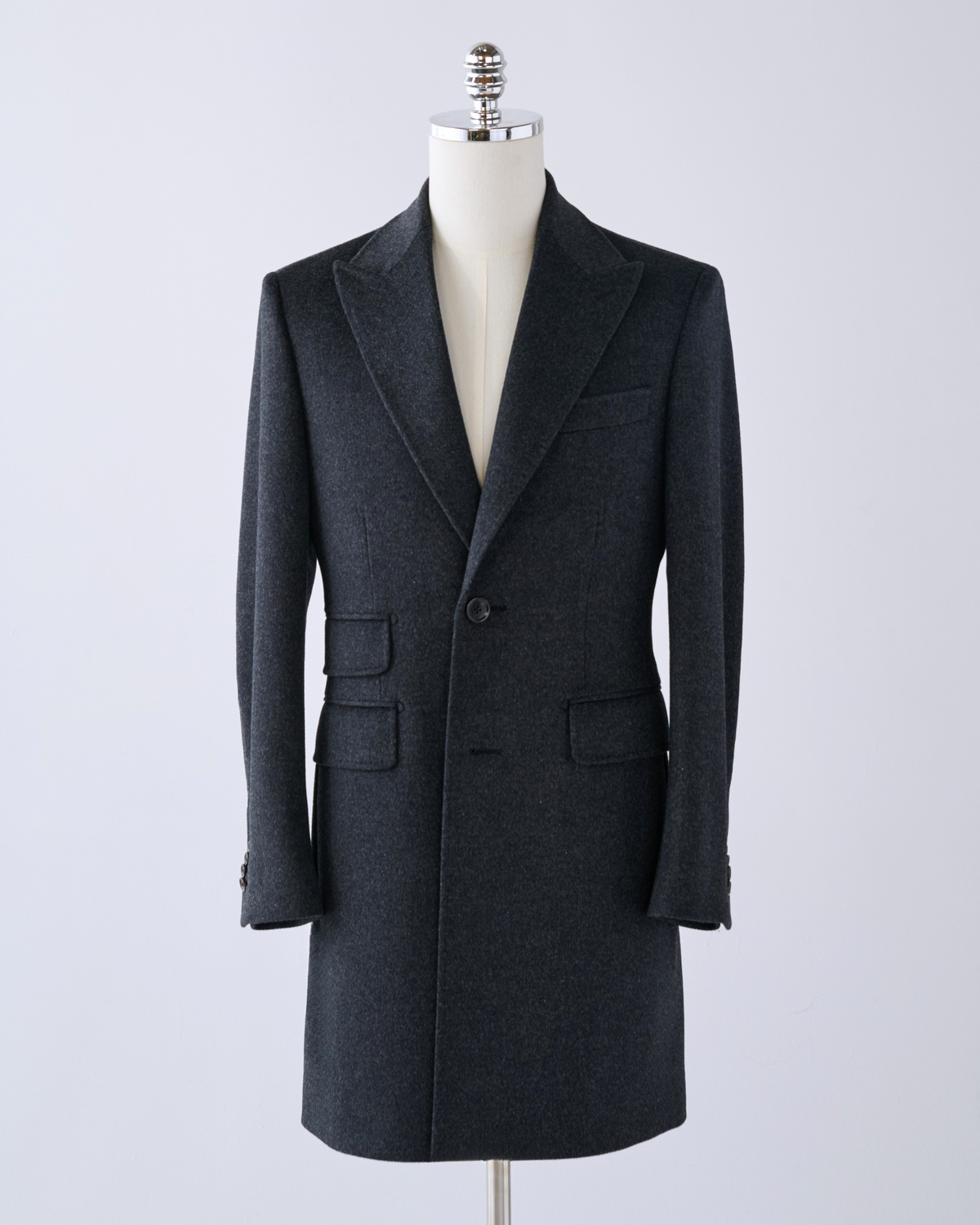 【Sample Sale】灰色純羊毛 單排釦大衣 44R