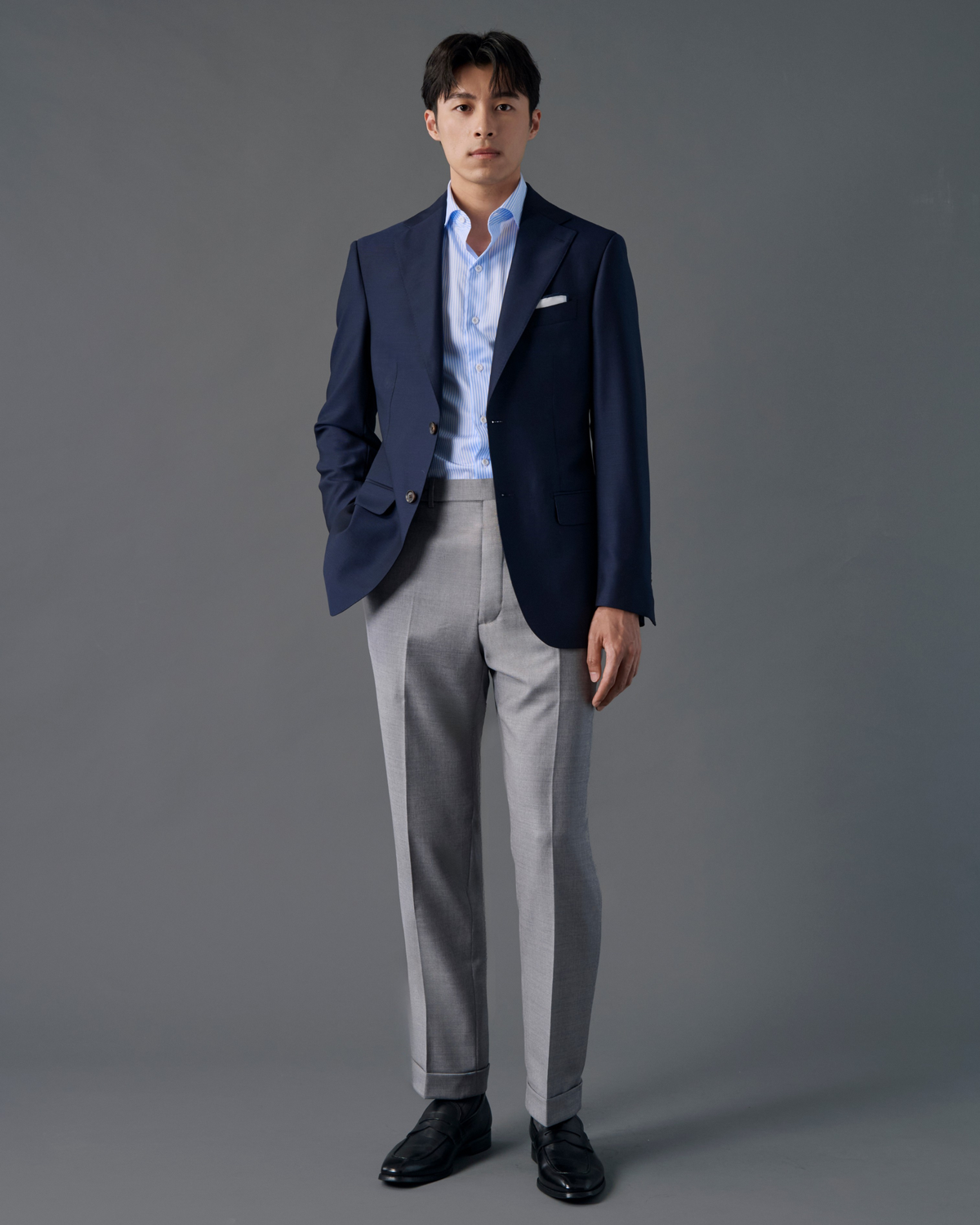 義大利 Reda 深藍色 訂製西裝外套