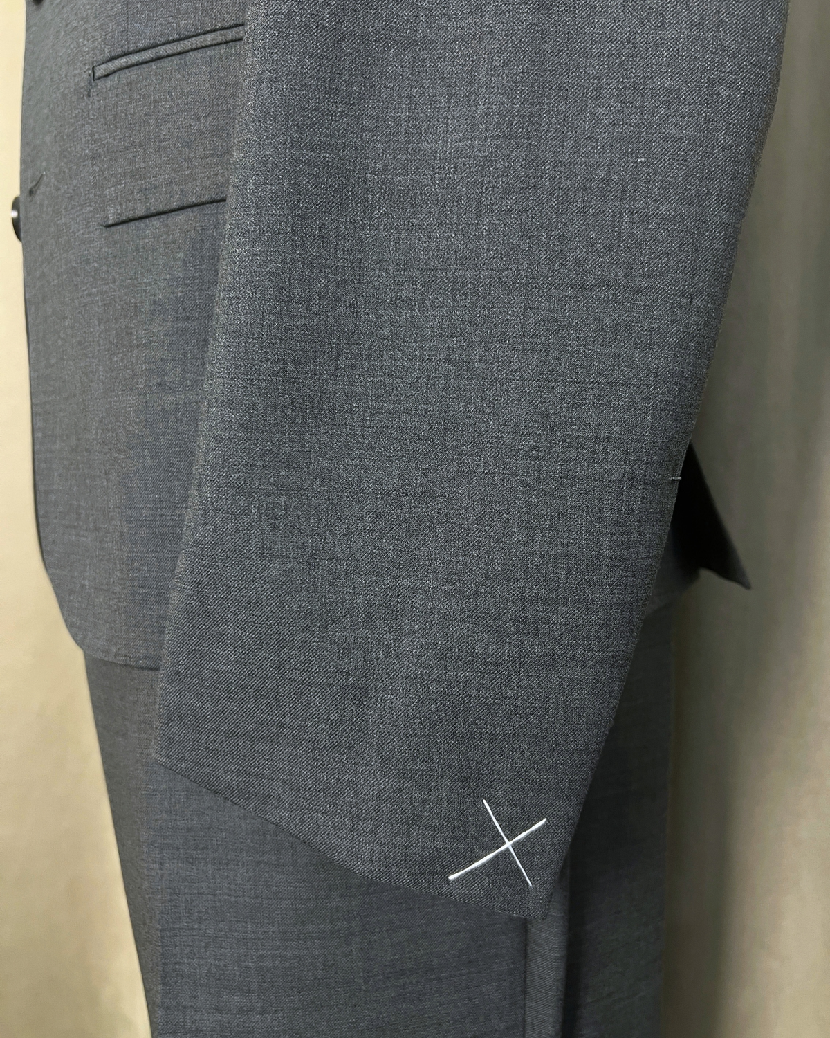【Sample Sale】灰色彈性羊毛 兩件套西裝 小尺寸 40S
