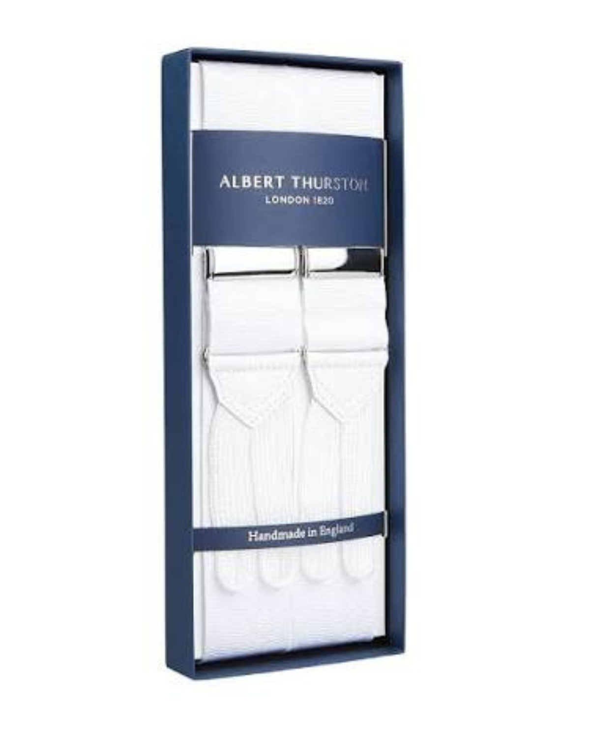 【Sample Sale】英國 Albert Thurston 白色水波紋 吊帶